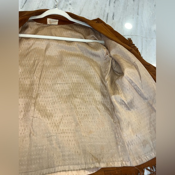 Vintage 60’s Brown Suede Western Fringe Jacket Sylvia Women Sz L Boho Hippie - Picture 6 of 16